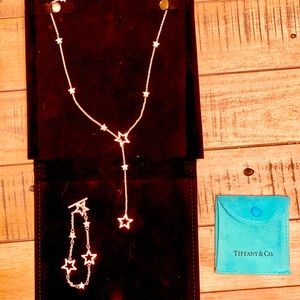 AUTH Tiffany & Co. Sterling Silver Star Lariat Necklace and Toggle Bracelet 💫